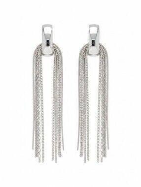 🩶▪️Atterri ▪️Silver Tassel Multi-Chain Drop Earrings